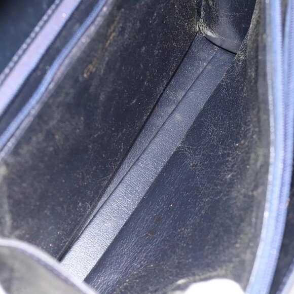 Christian Dior Shoulder Bag Leather Navy Gold Auth - Picture 12 of 16